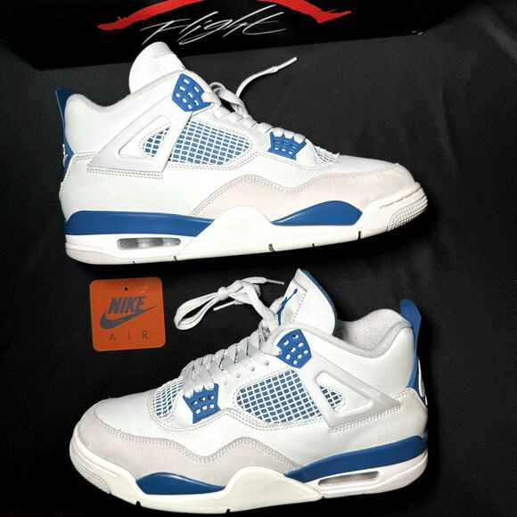 Size 10.5 - Nike Air Jordan 4 Retro Military Blue 2024 Men's Shoes - Picture 2 of 10